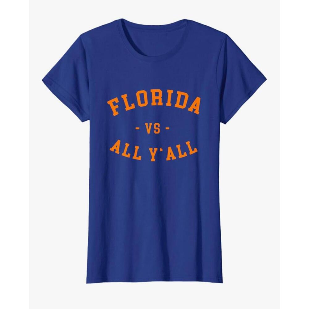 New Women's Florida vs All Y'all Blue Short Sleeve T-Shirt Size SM